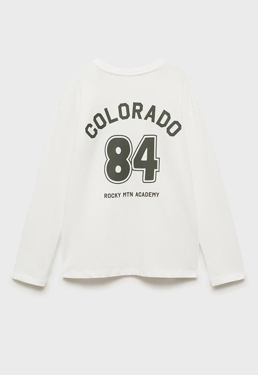 MANGO - T-shirt colorado - natural