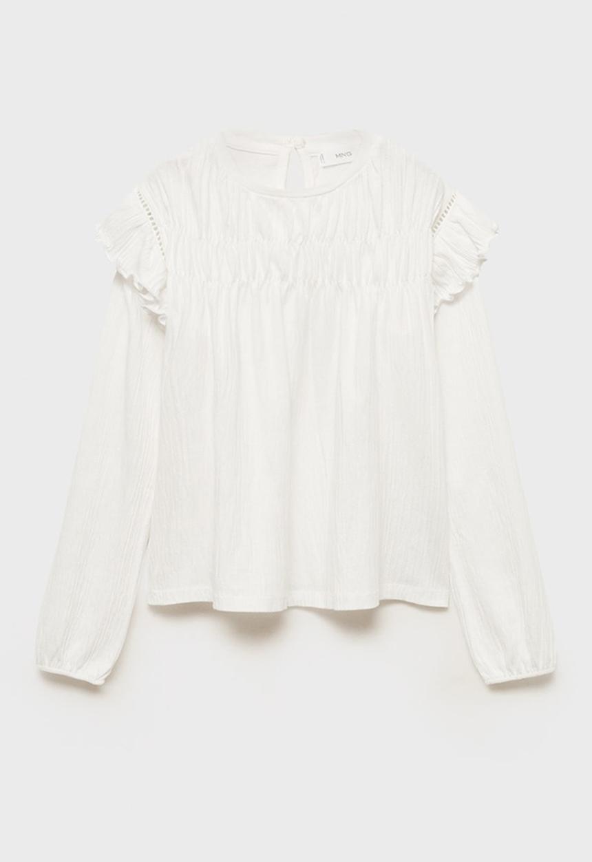 MANGO - T-shirt blanqui - natural