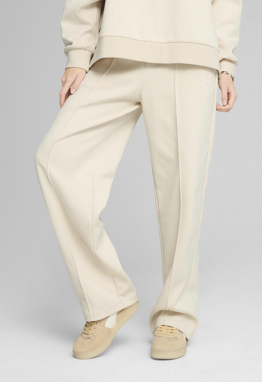 Wardrobe Ess Straight Pintuck Pants Dk Op - Alpine Snow