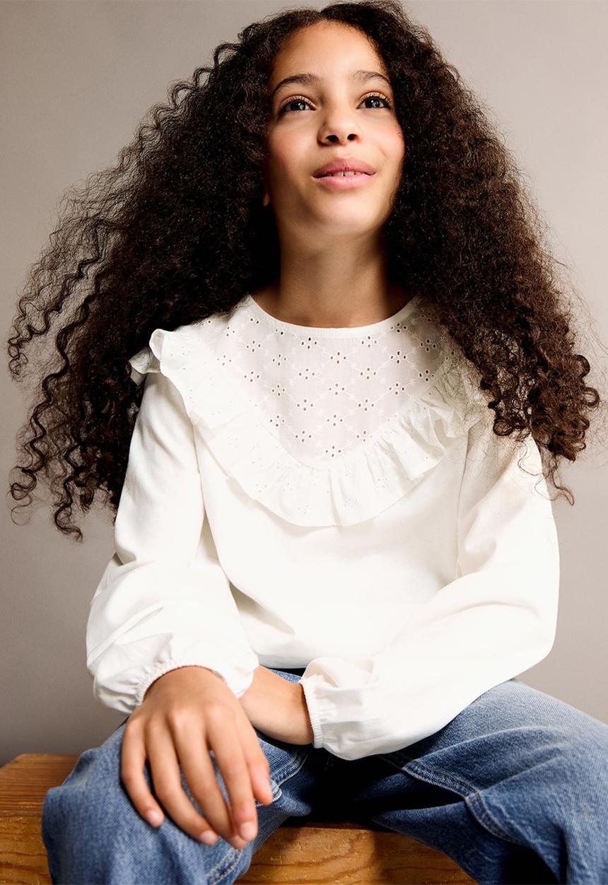 MANGO - T-shirt puri - natural
