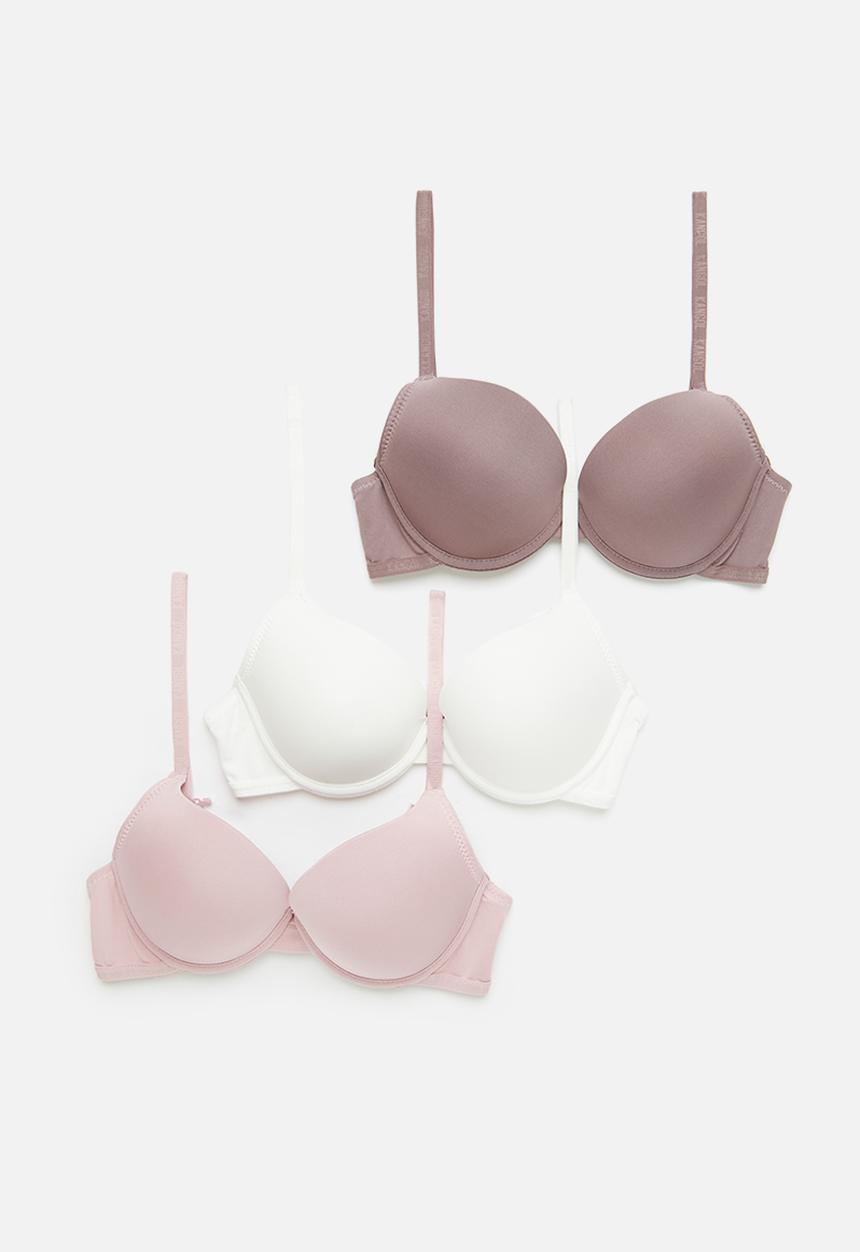 KANGOL - 3 Pack T-shirt bra - mocca/off white/pink