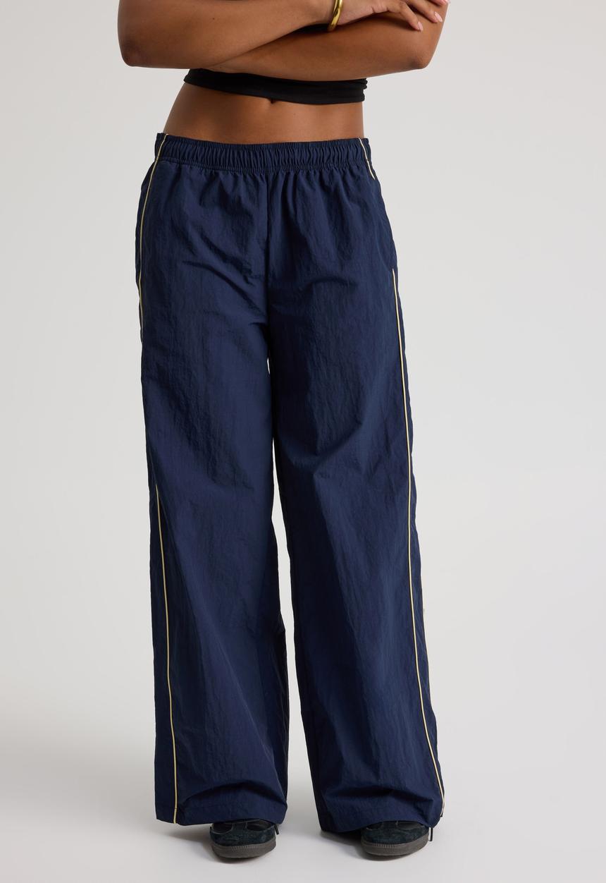 Factorie - Freya Wide Leg  Woven Sporty Trackpant - Navy Blazer