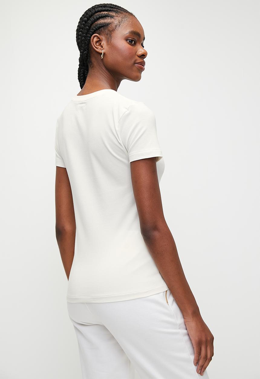 POLO - Wmn ash short sleeve logo T-shirt - off white