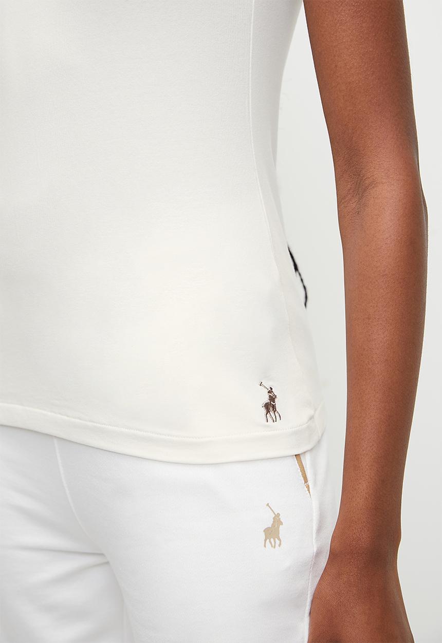 POLO - Wmn ash short sleeve logo T-shirt - off white