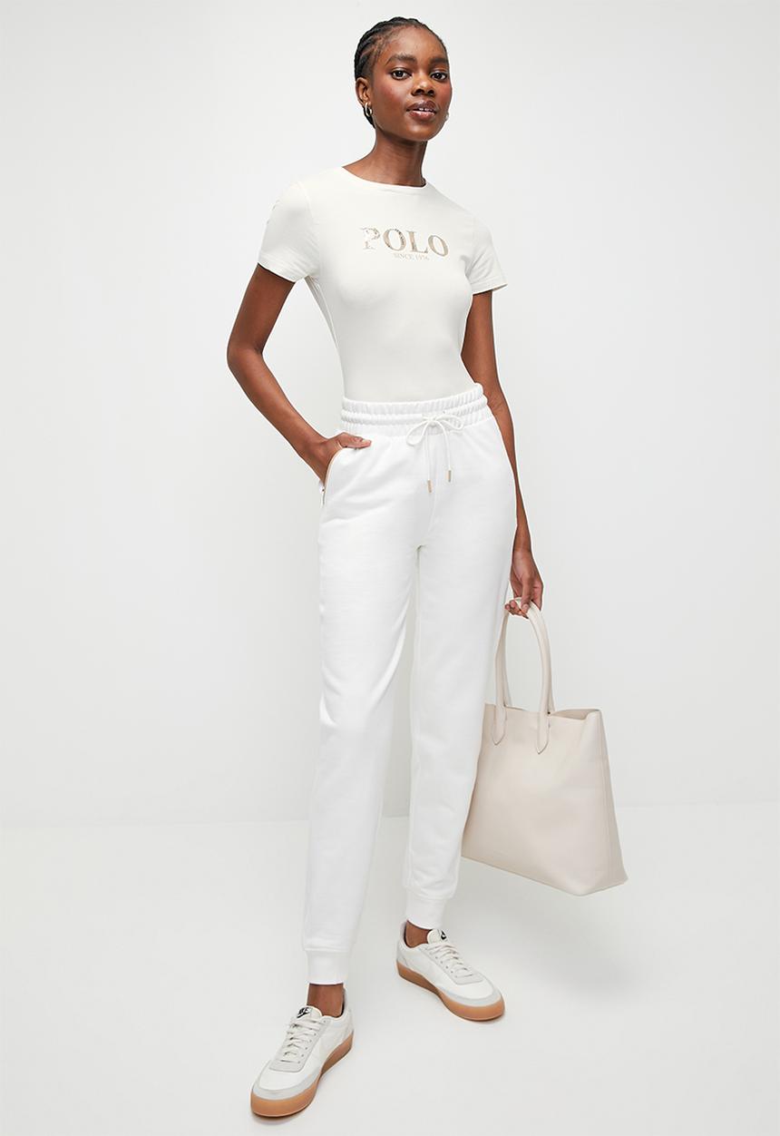 POLO - Wmn ash short sleeve logo T-shirt - off white