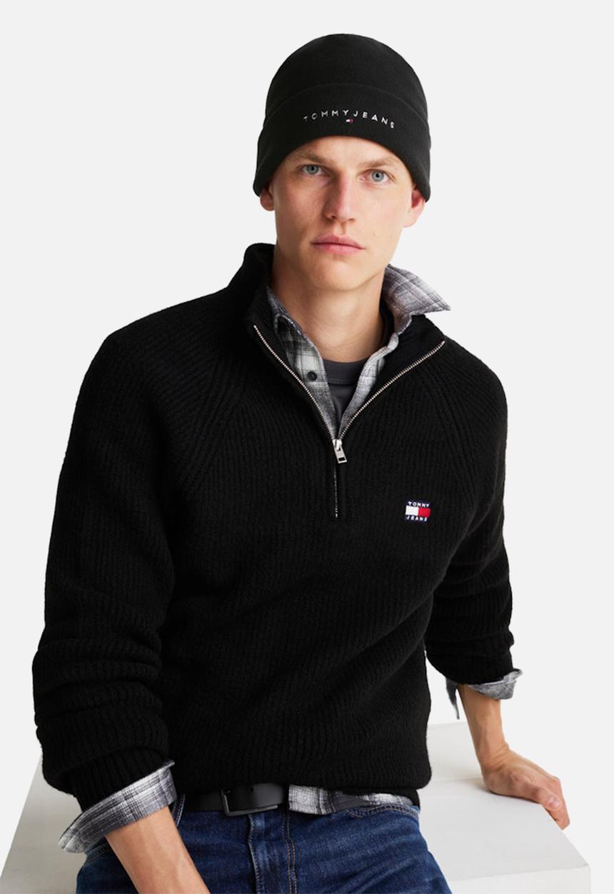 Tommy Hilfiger - Tjm Linear Logo Fleece Beanie - Black