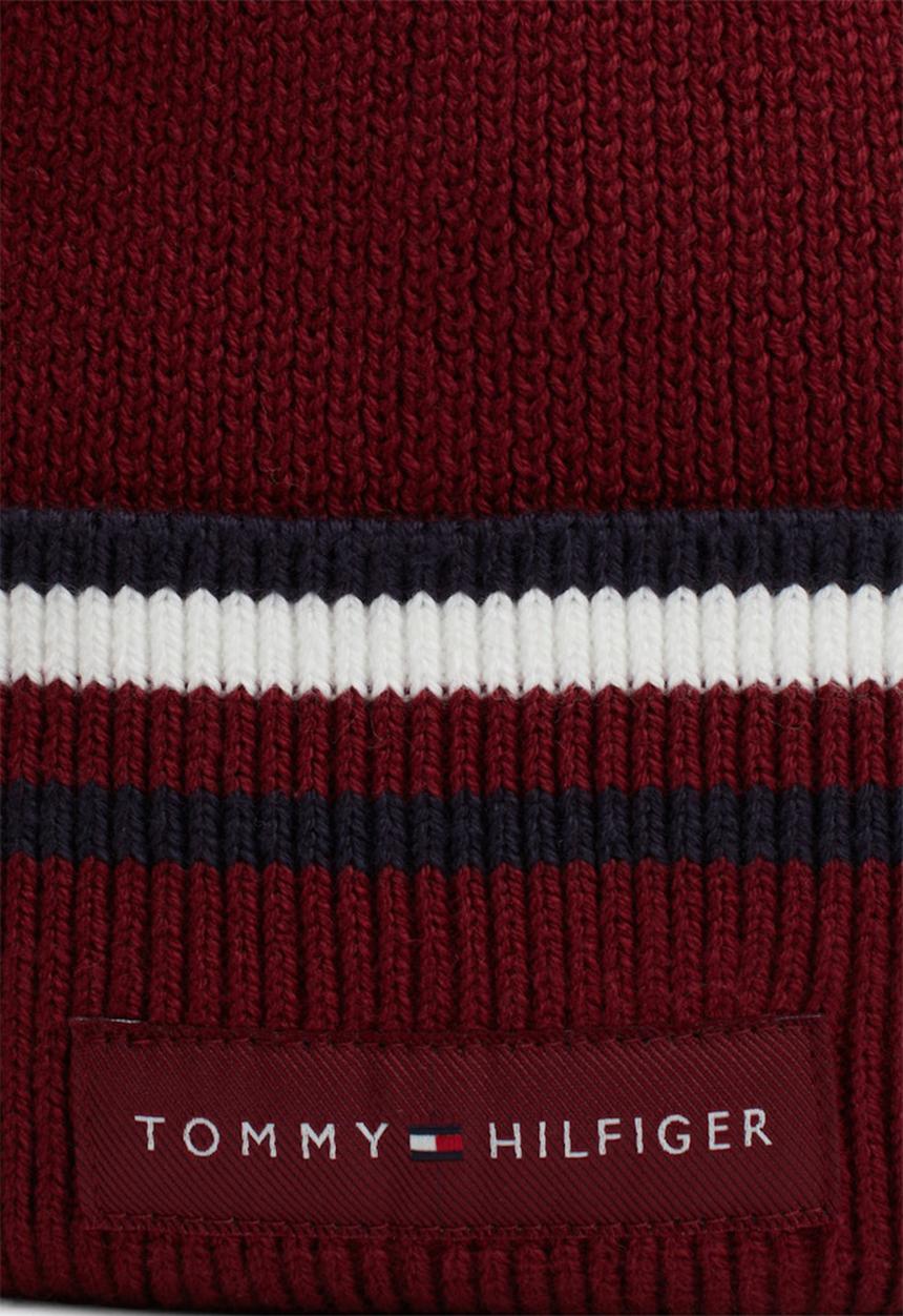 Tommy Hilfiger - Th Corp Love Solid Stripe Beanie - Rouge