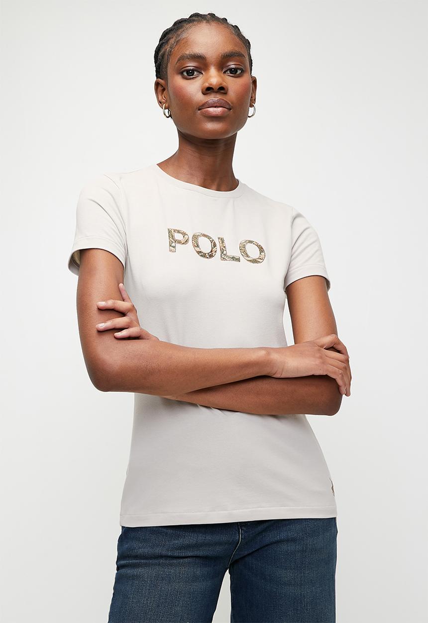 POLO - Wmn anele short sleeve embellished T-shirt - putty
