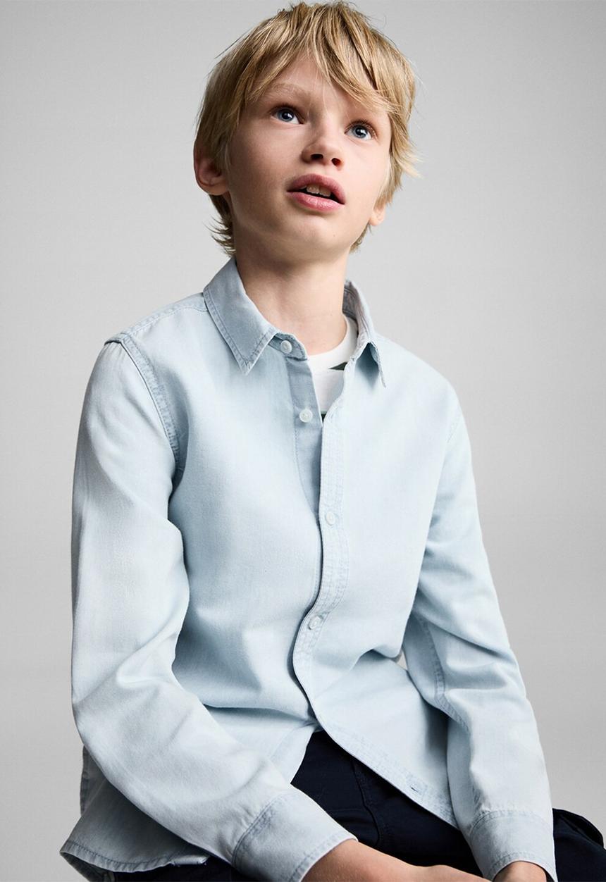 MANGO - Shirt joan - open blue