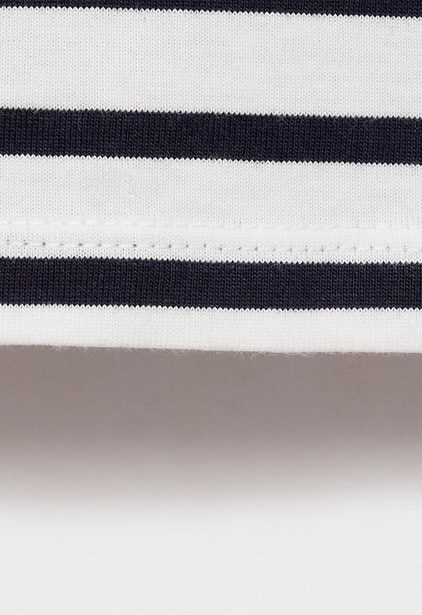 MANGO - T-shirt genove - white & navy