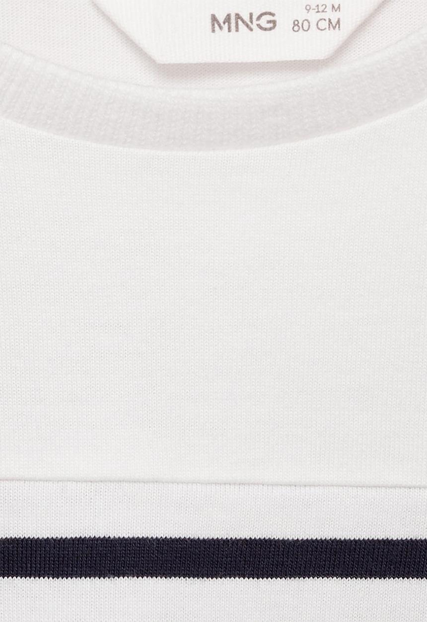 MANGO - T-shirt genove - white & navy