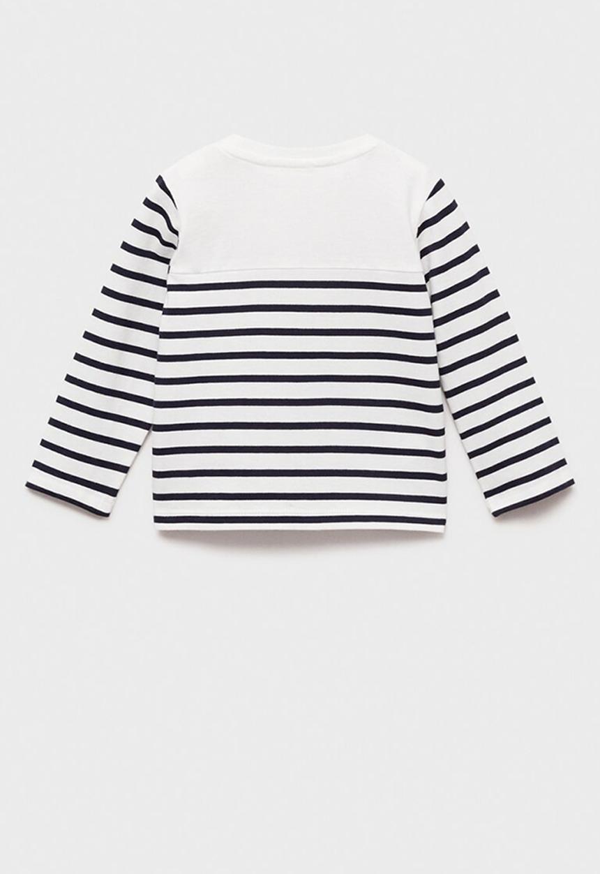 MANGO - T-shirt genove - white & navy