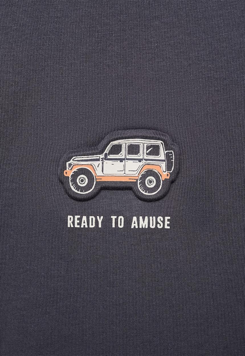 MANGO - T-shirt jeep - dark grey