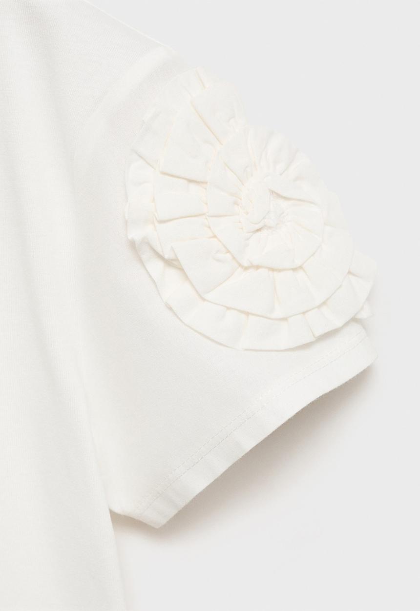 MANGO - T-shirt rose - white