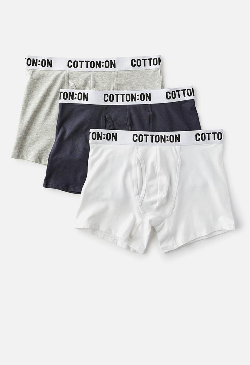 Cotton On - Mens Organic Cotton Trunks 3 Pack - multi