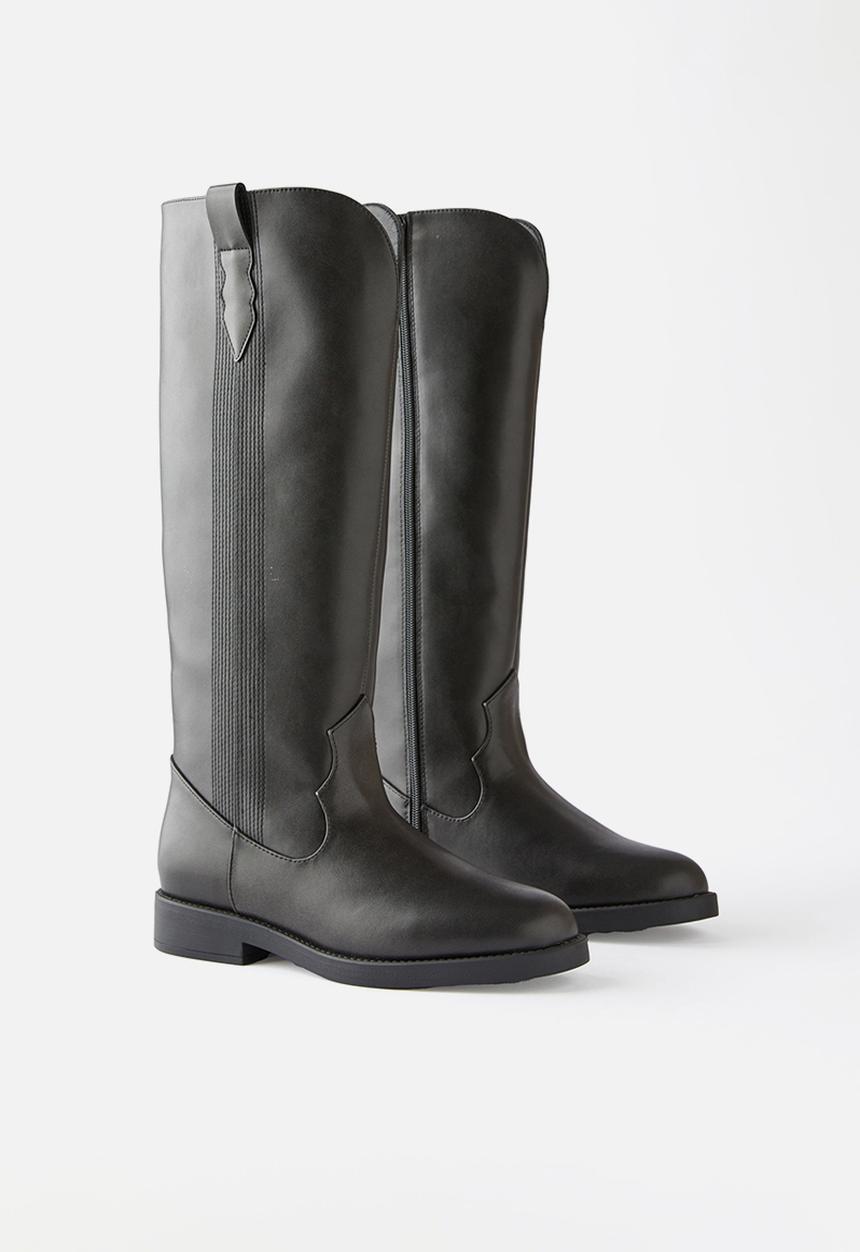 Fleur classic tall boot - black smooth