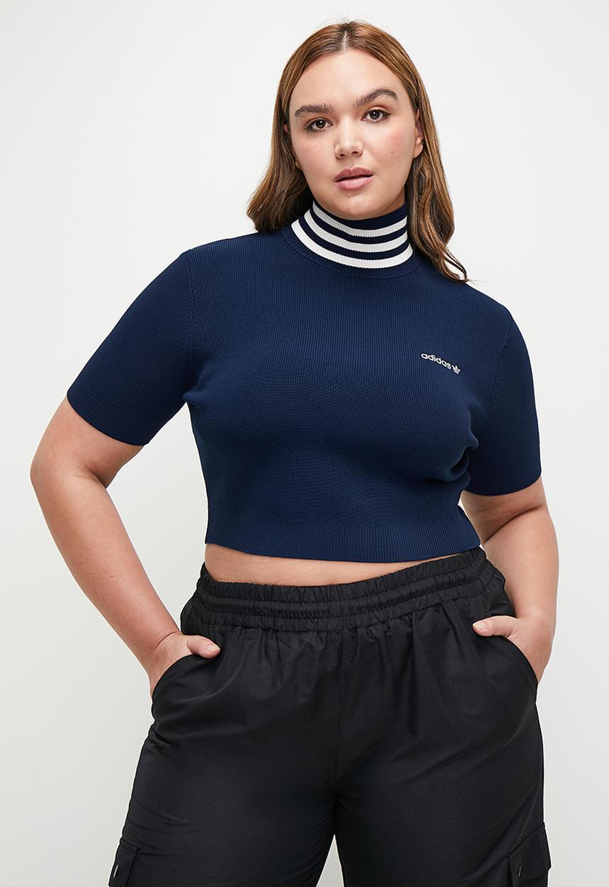 adidas Originals - Plus Crop Turtleneck - night Indigo/Off White