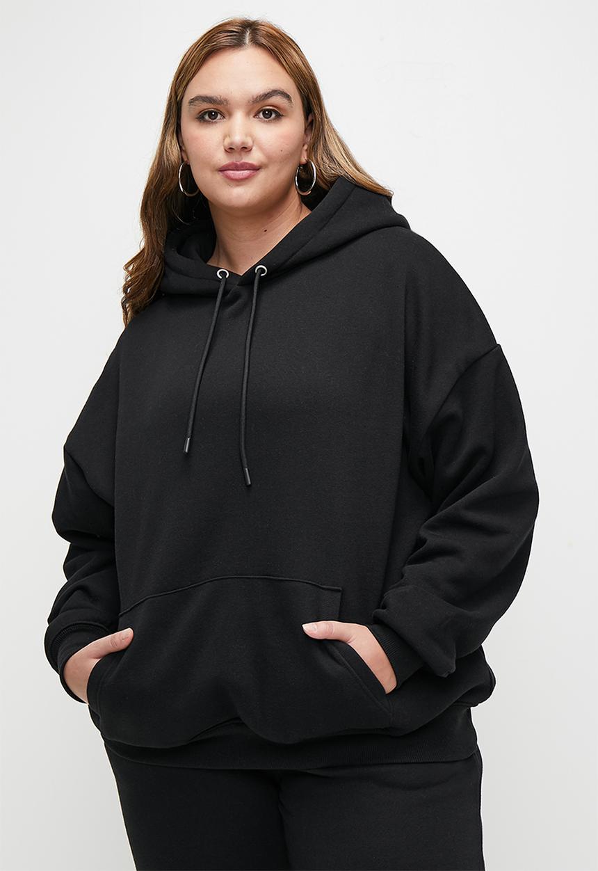Cotton On - Plus Classic Fleece Hoodie Sweatshirt - Black