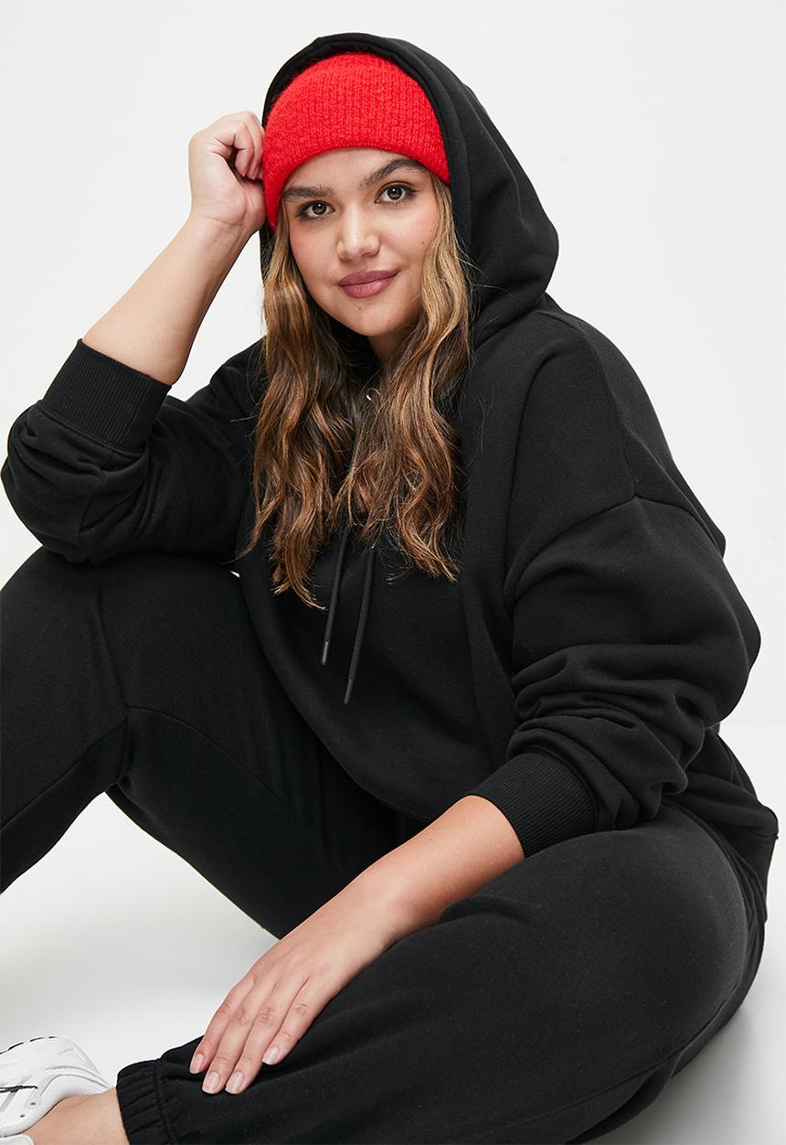 Cotton On - Plus Classic Fleece Hoodie Sweatshirt - Black
