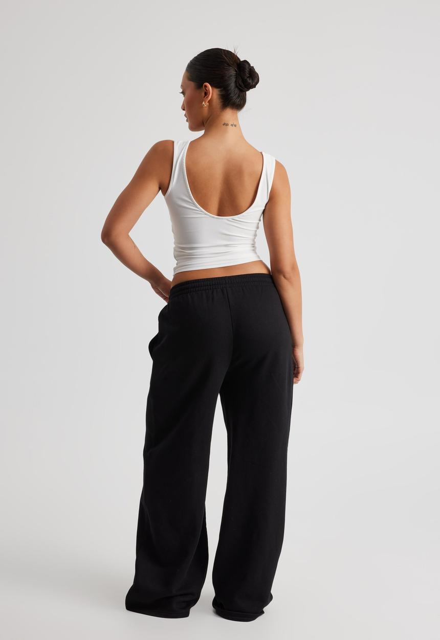 Factorie - Classic Wide Leg Trackpant - Black