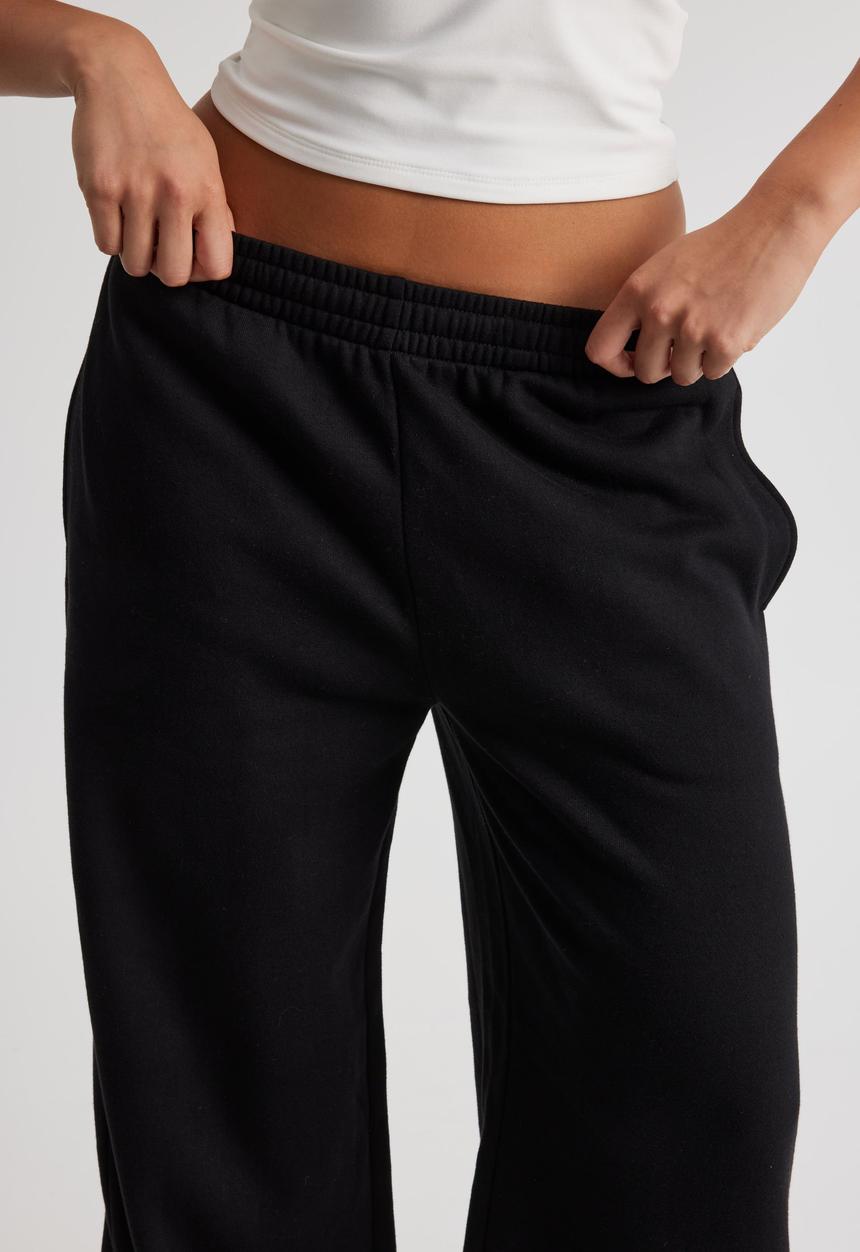 Factorie - Classic Wide Leg Trackpant - Black
