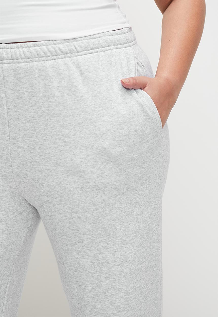 Cotton On - Plus Classic Fleece Wide Leg Sweatpant - Soft Grey Marle