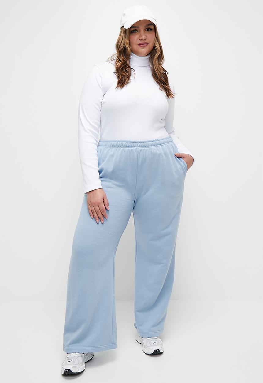 Cotton On - Plus Classic Fleece Wide Leg Sweatpant - Dusk Blue