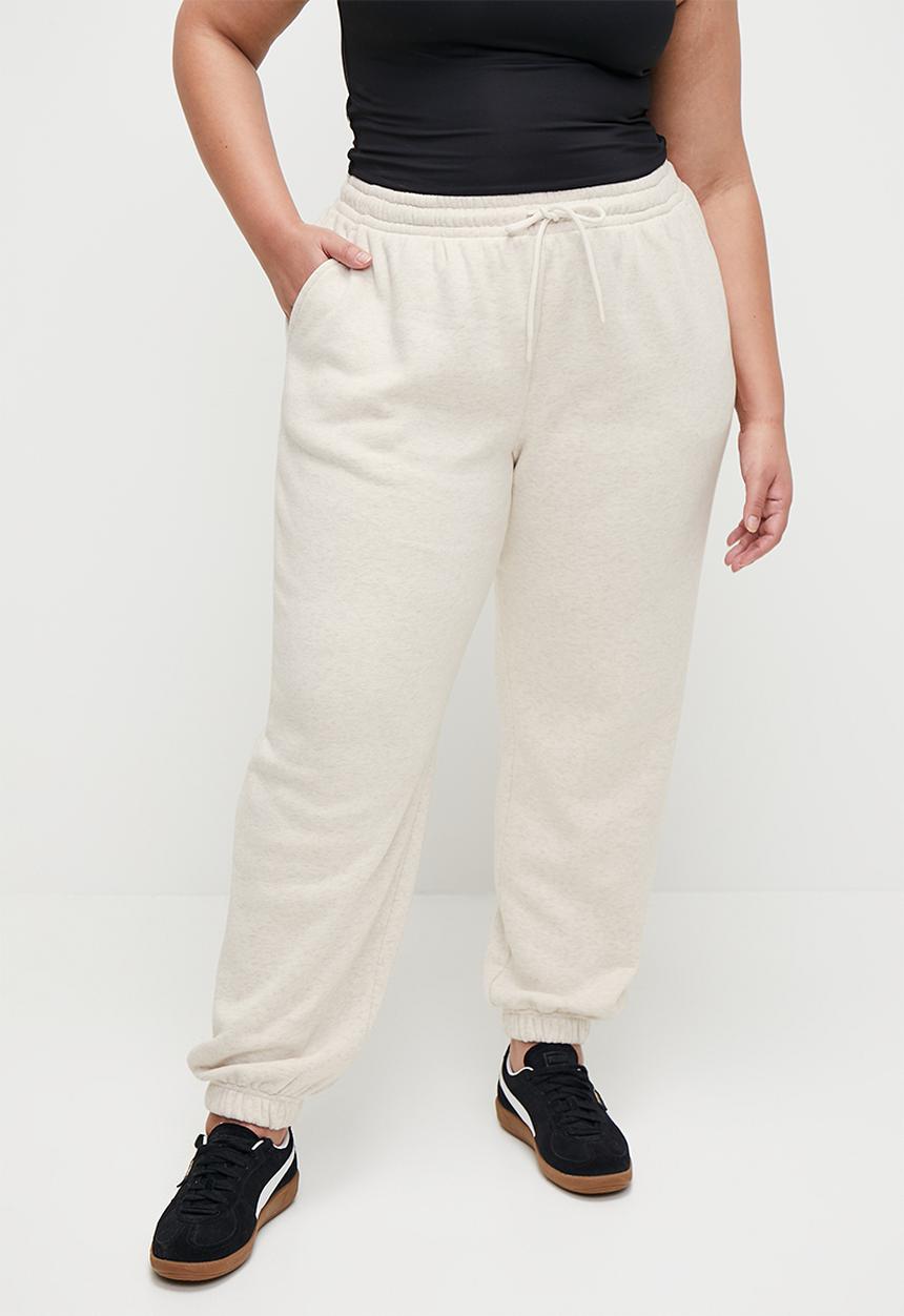 Cotton On - Plus Classic Fleece Sweatpant - Oatmeal Marle
