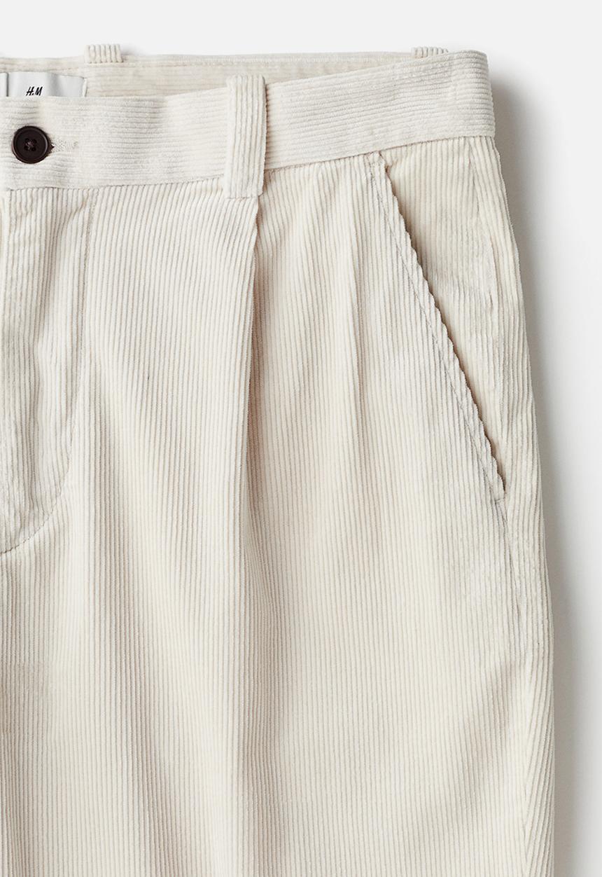 H&M - Regular fit corduroy trousers - light beige