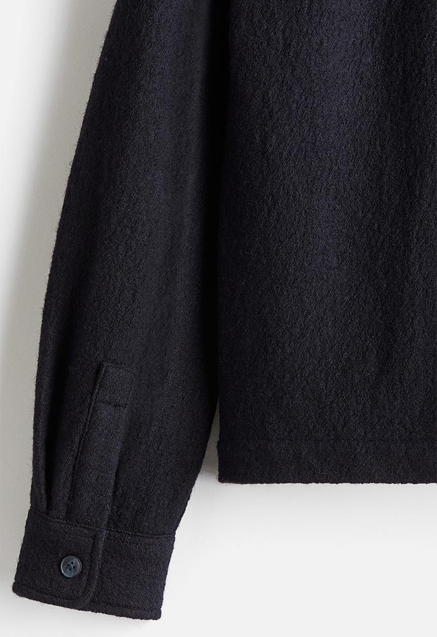 H&M - Regular fit wool-blend overshirt - navy blue