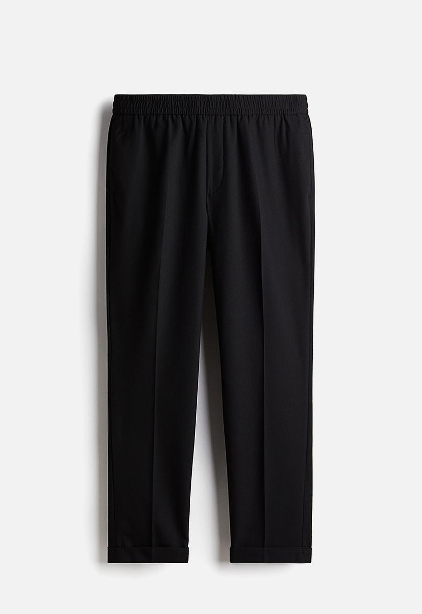 H&M - Slim fit tailored trousers - black
