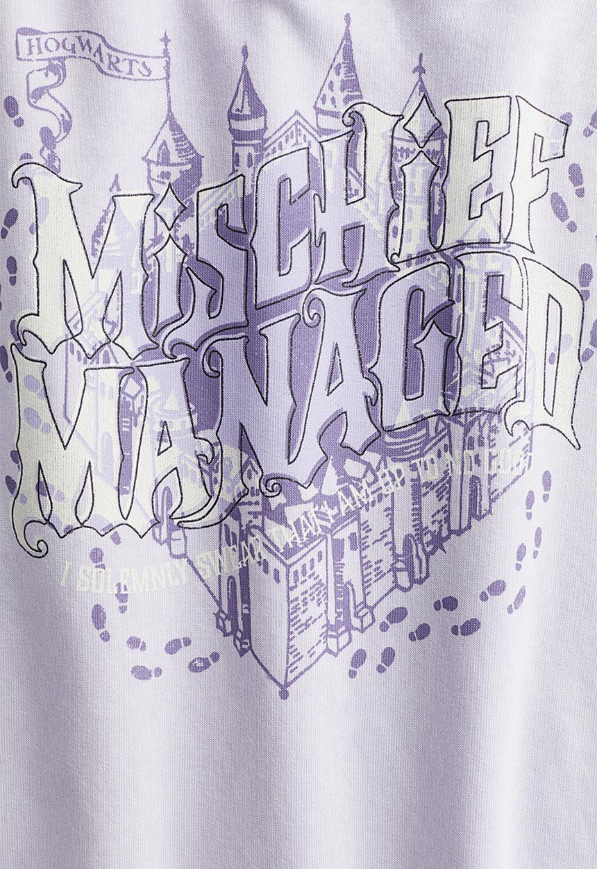 H&M - Oversized printed hoodie - light purple harry potter
