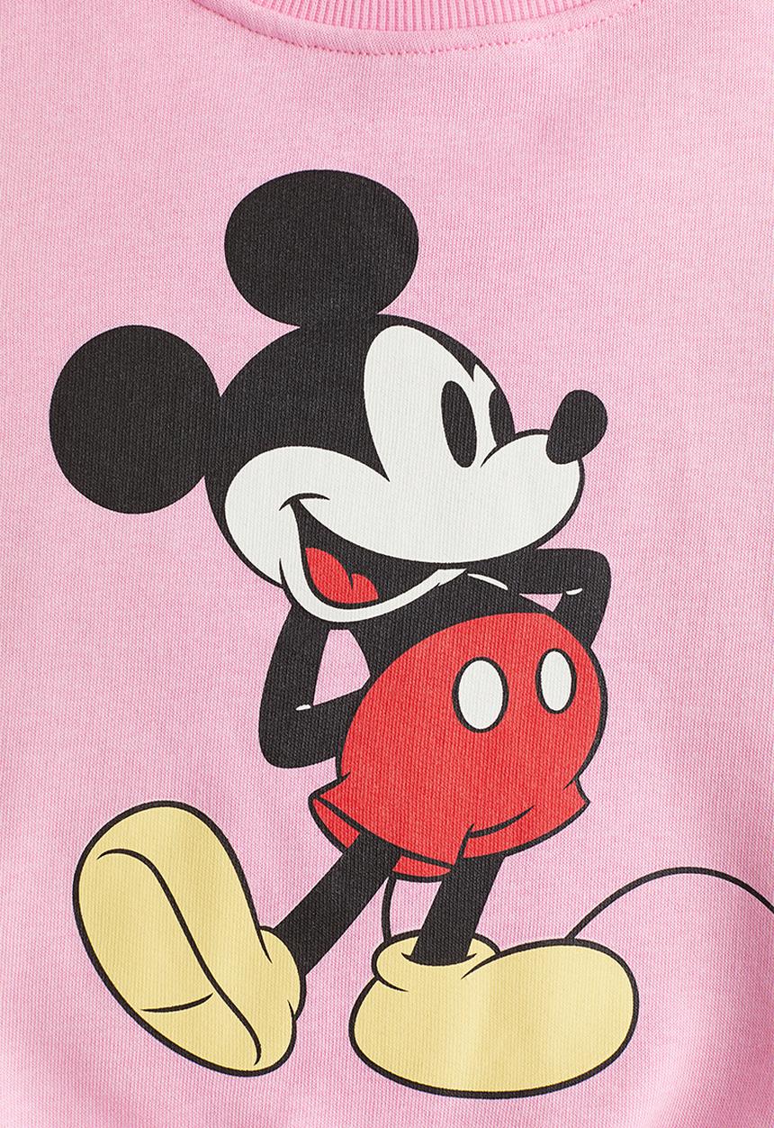 H&M - Printed sweatshirt - pink mickey mouse