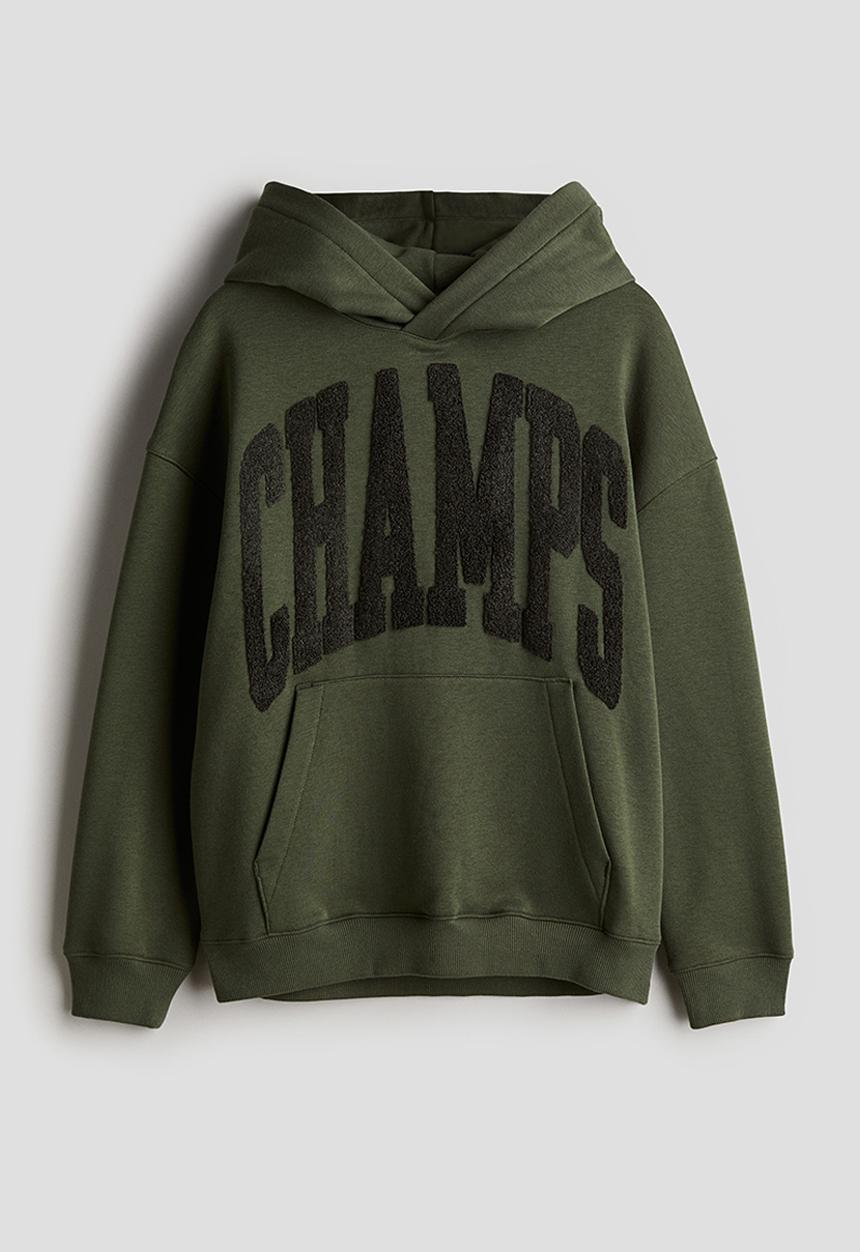 H&M - Hoodie - khaki green champs