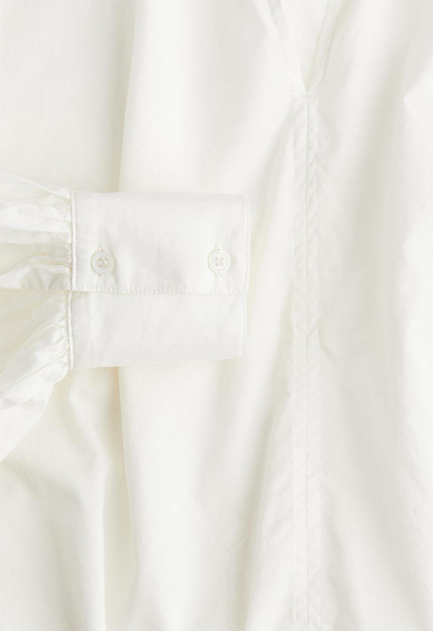 H&M - Balloon-sleeved blouse - white