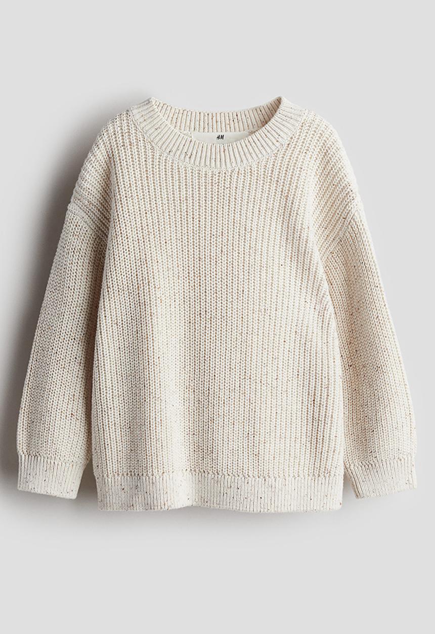 H&M - Rib-knit cotton jumper - light beige