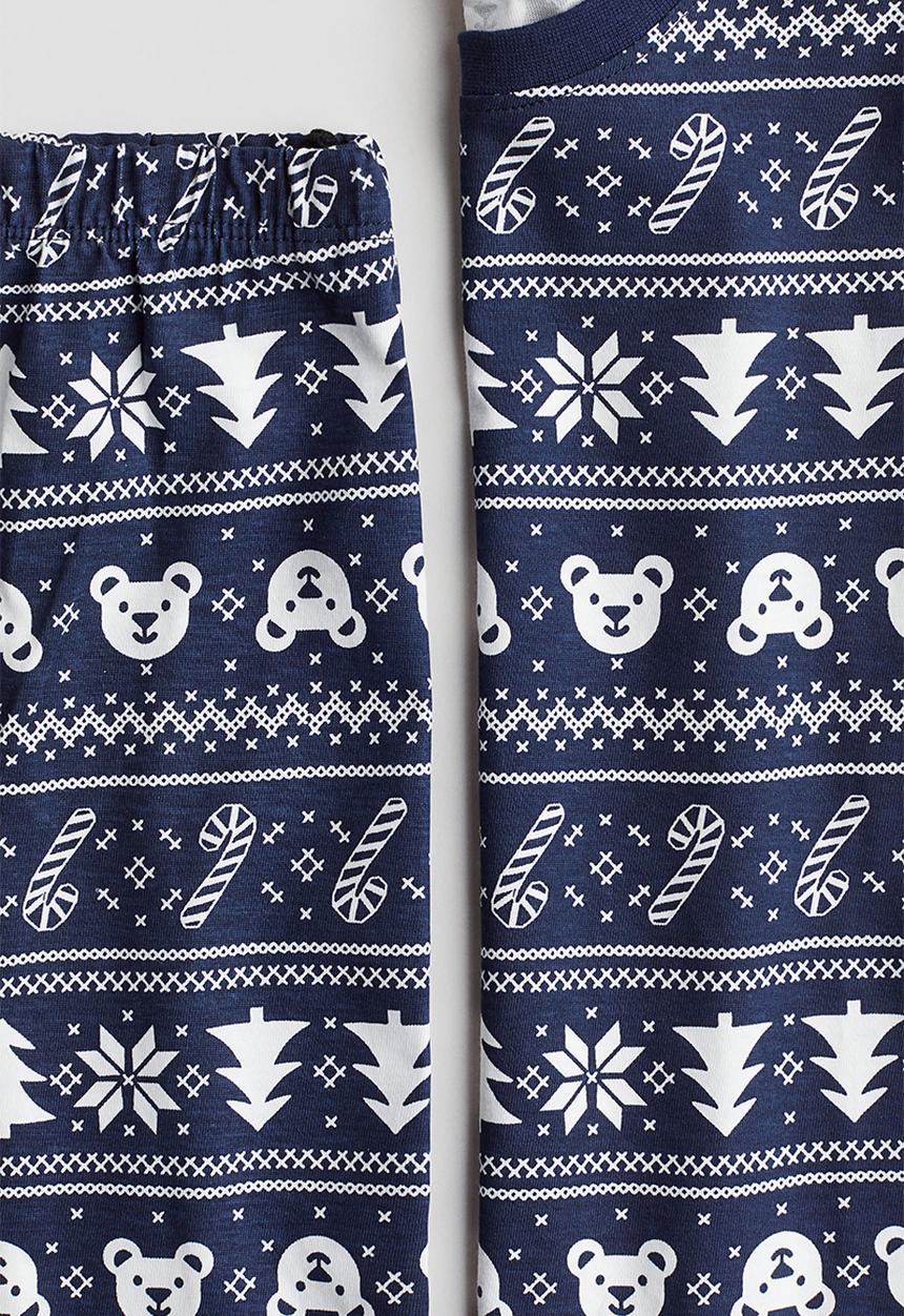 H&M - Printed cotton pyjamas - dark blue/patterned 