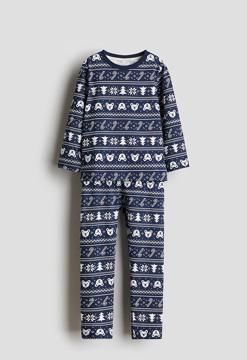 H&M - Printed cotton pyjamas - dark blue/patterned 