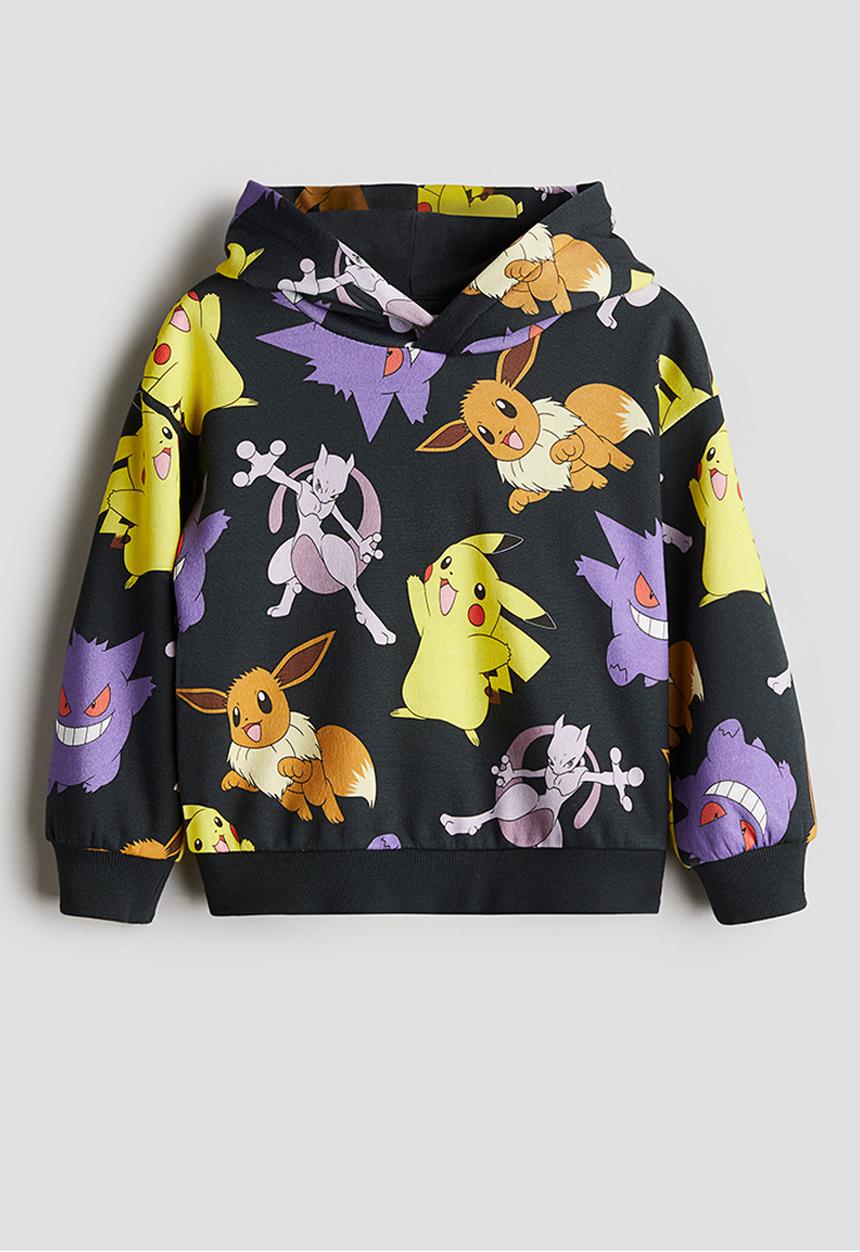 H&M - Printed hoodie - black pokémon