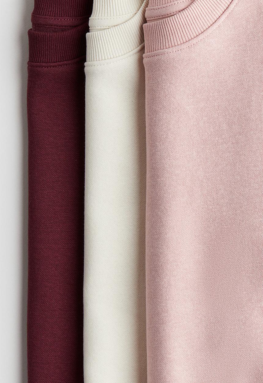 H&M - 3 pack brushed-inside sweatshirts - light pink & light beige