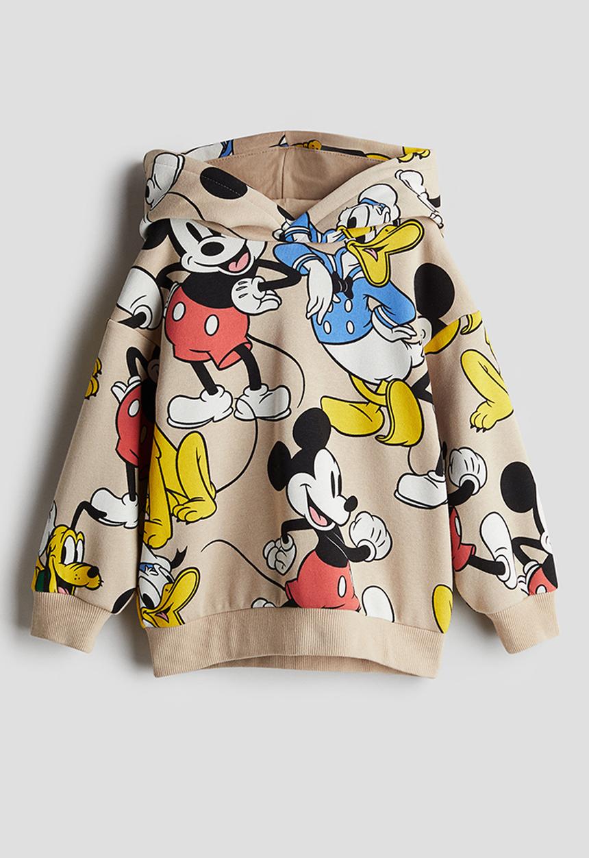 H&M - Printed hoodie - beige & mickey mouse 
