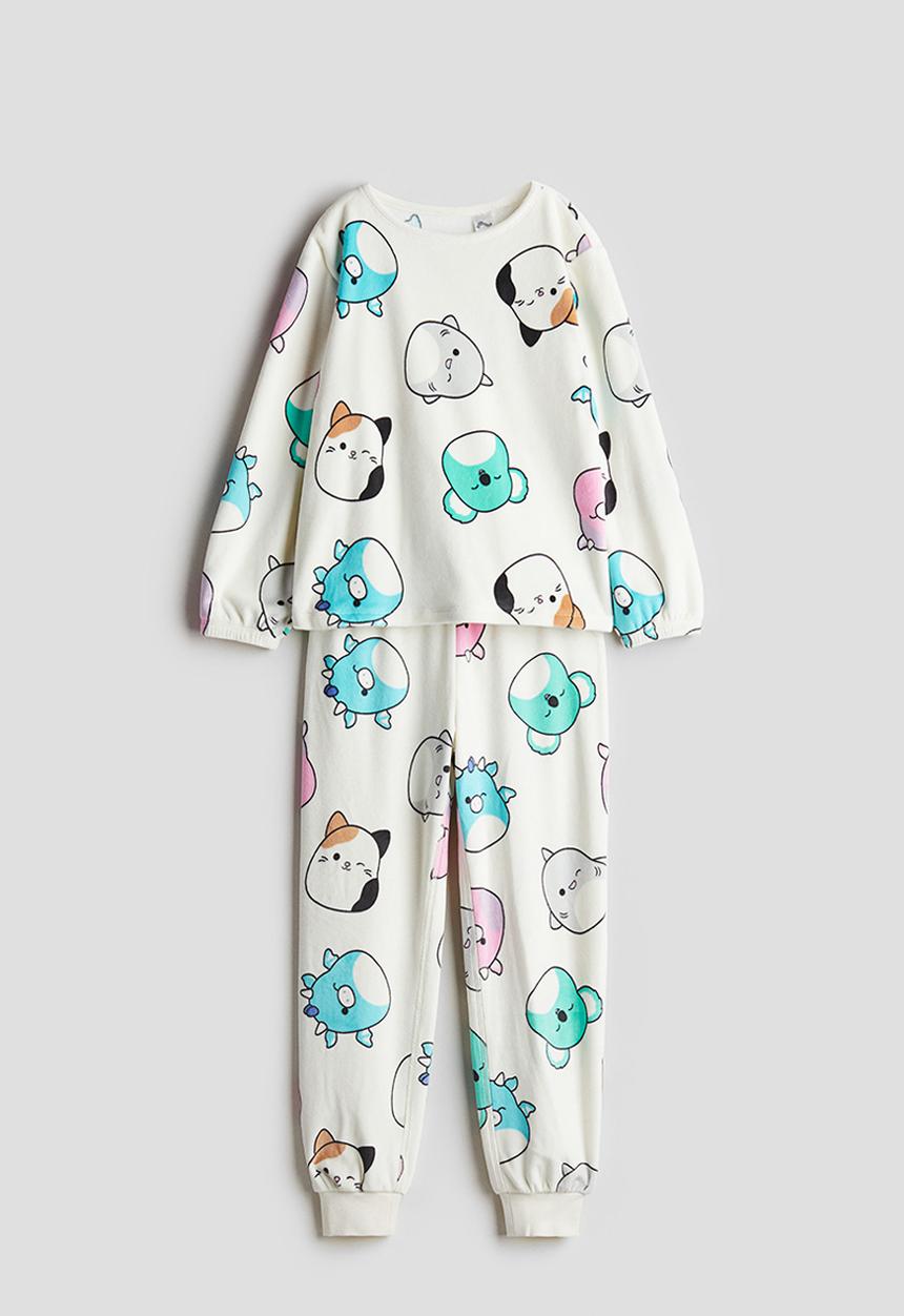 H&M - Printed velour pyjamas - white squishmallows