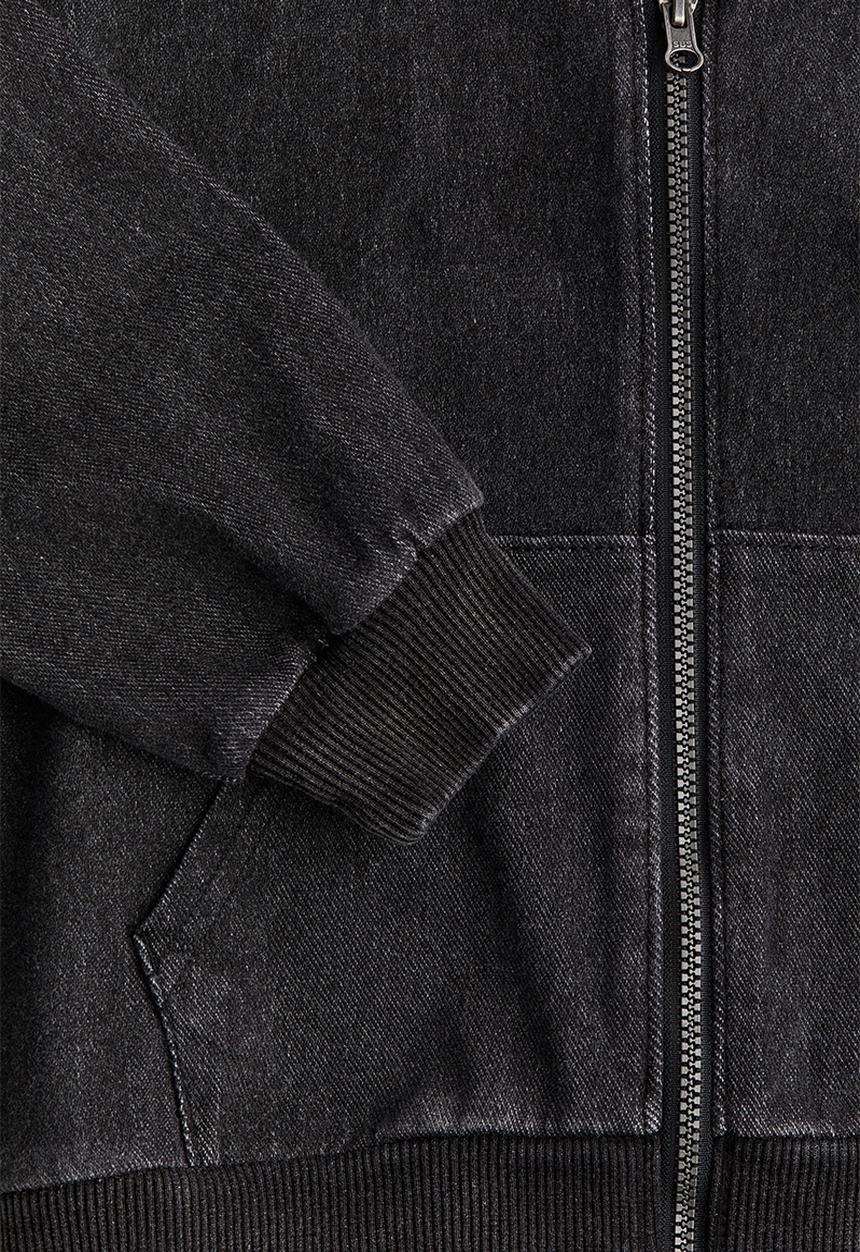H&M - Zip-through twill hoodie - dark grey