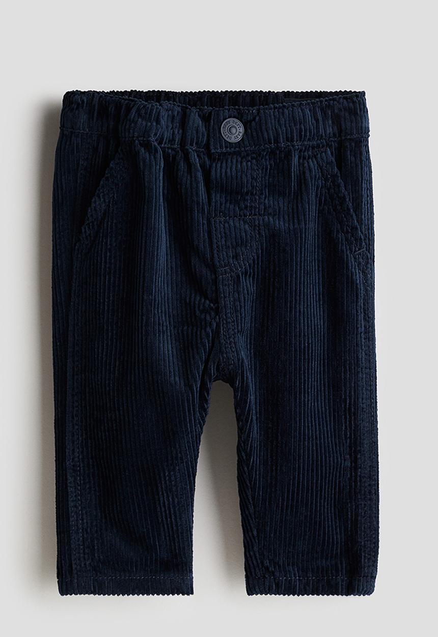H&M - Cotton corduroy trousers - navy blue