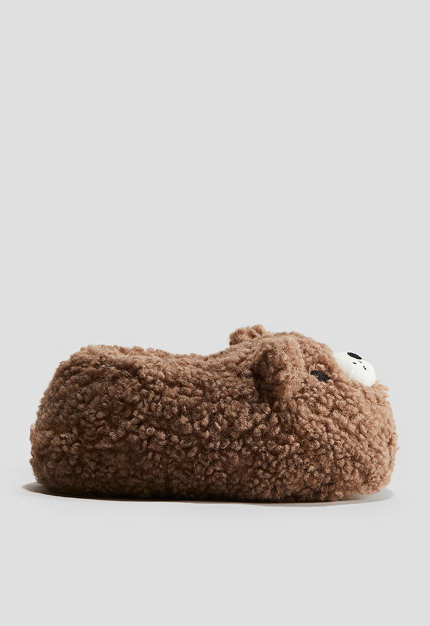 H&M - Teddy slippers - brown & teddy bear