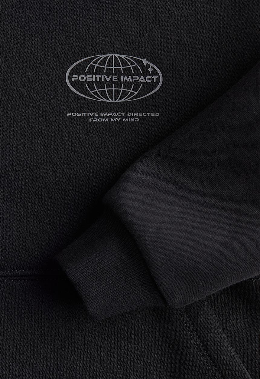 H&M - Printed hoodie - black & positive impact