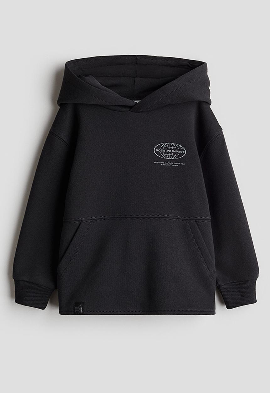H&M - Printed hoodie - black & positive impact