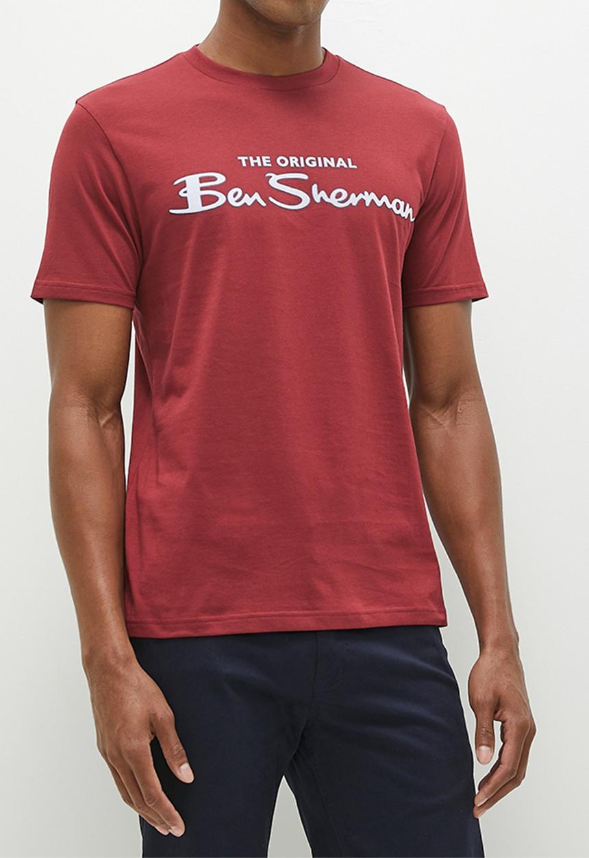 Ben Sherman - Signature Tee-Shirt Flock Print - Berry