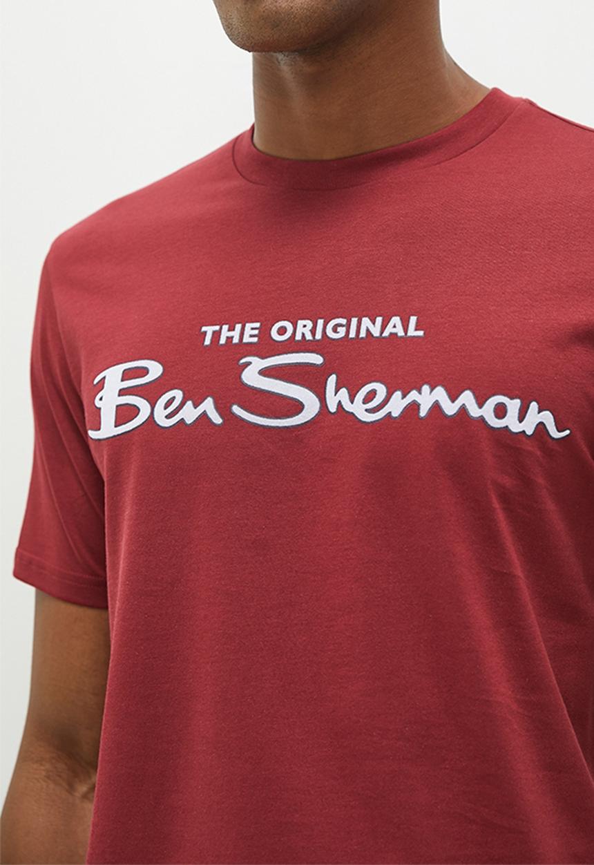 Ben Sherman - Signature Tee-Shirt Flock Print - Berry