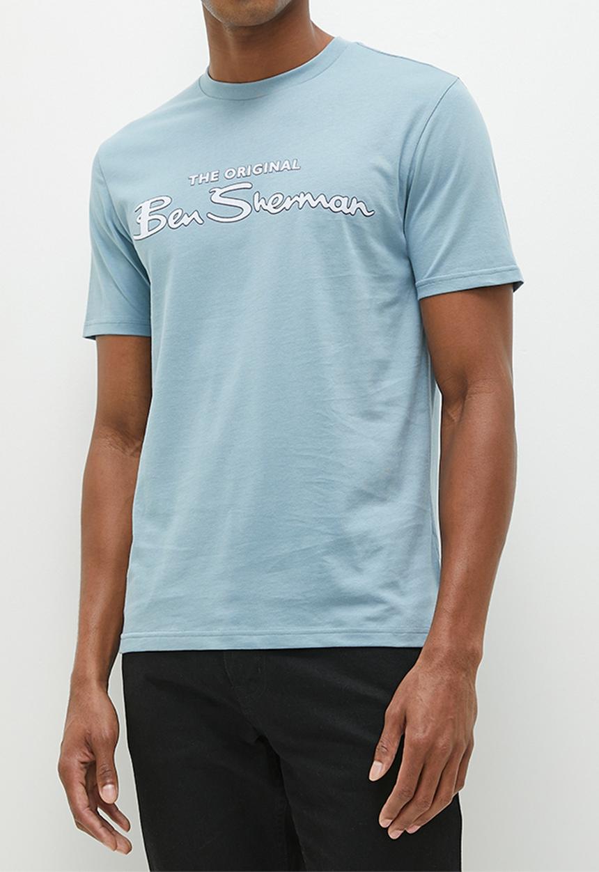Ben Sherman - Signature Tee-Shirt Flock Print - blue